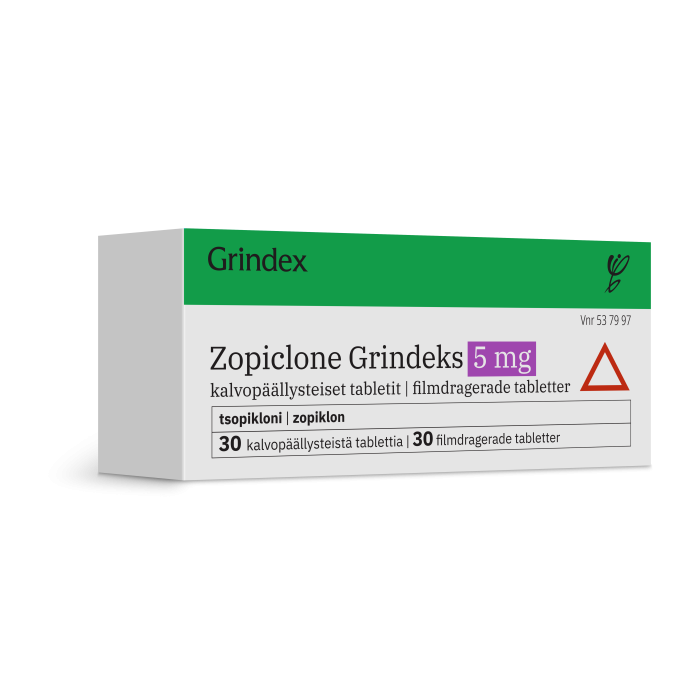ZOPICLONE GRINDEKS tabletti, kalvopäällysteinen 5 mg 30 fol