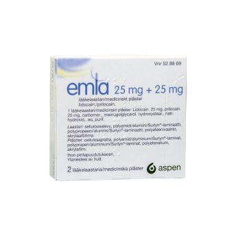 EMLA lääkelaastari 25/25 mg yksittäispakattu 2 x 1 kpl