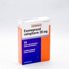 ESOMEPRAZOL RATIOPHARM enterokapseli, kova 20 mg 14 fol